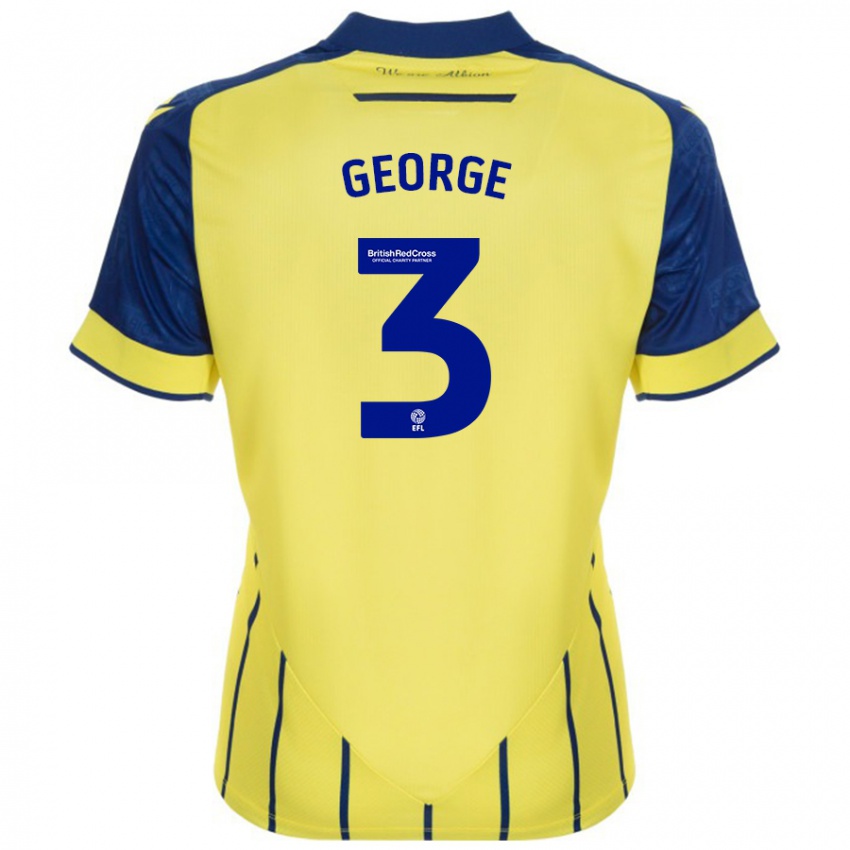 Bambino Maglia Hannah George #3 Giallo Blu Kit Gara Away 2024/25 Maglietta