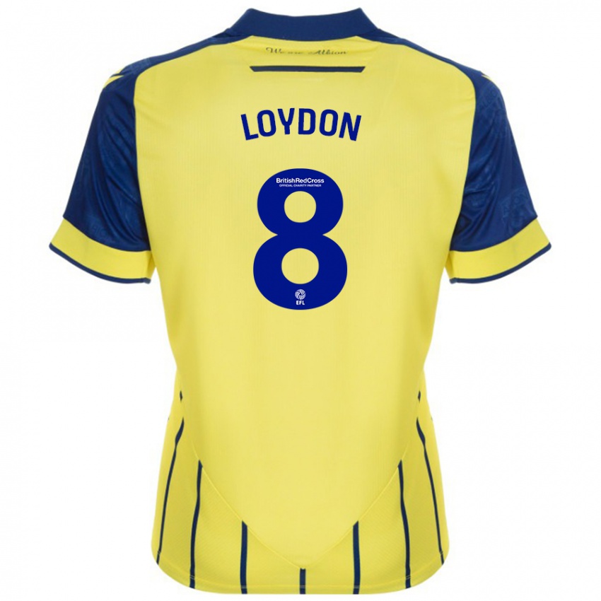 Bambino Maglia Abi Loydon #8 Giallo Blu Kit Gara Away 2024/25 Maglietta