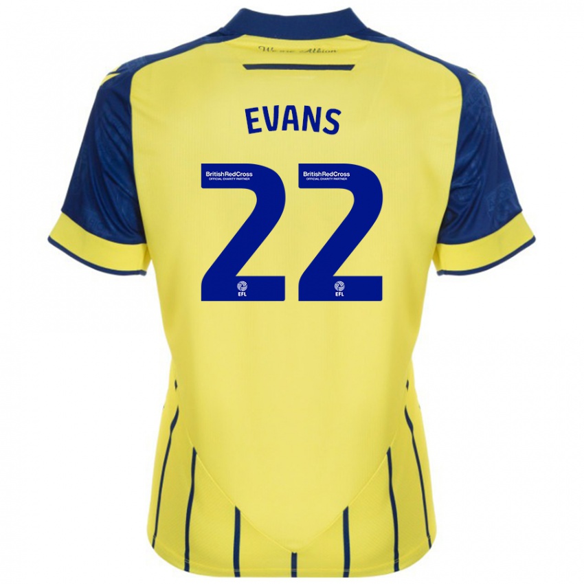 Bambino Maglia Kate Evans #22 Giallo Blu Kit Gara Away 2024/25 Maglietta