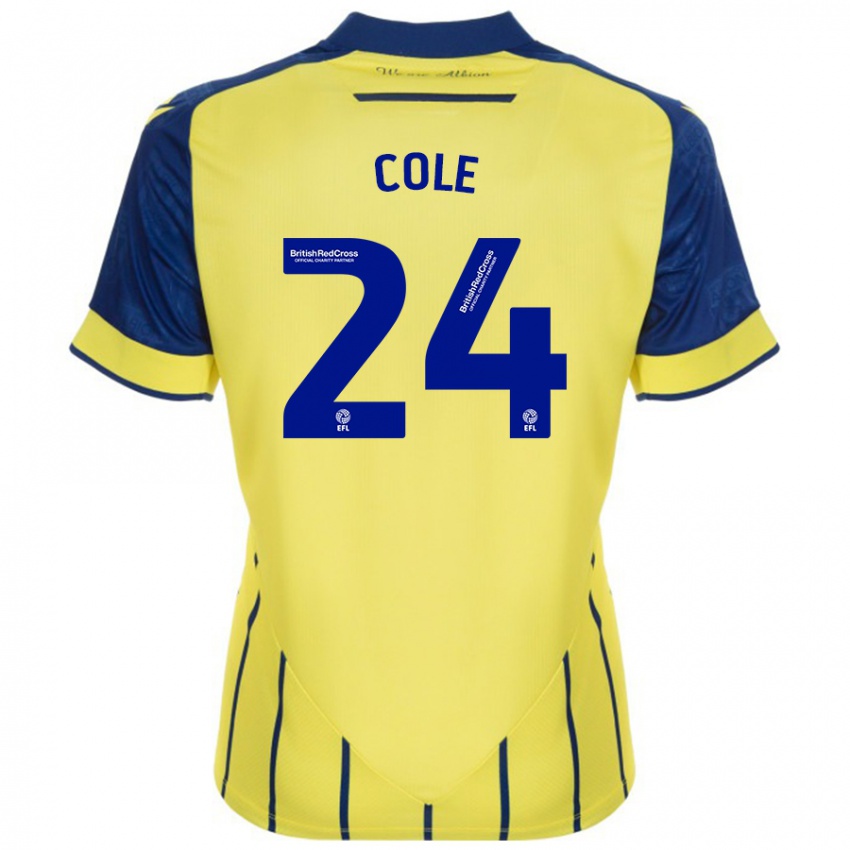 Bambino Maglia Delphi Cole #24 Giallo Blu Kit Gara Away 2024/25 Maglietta