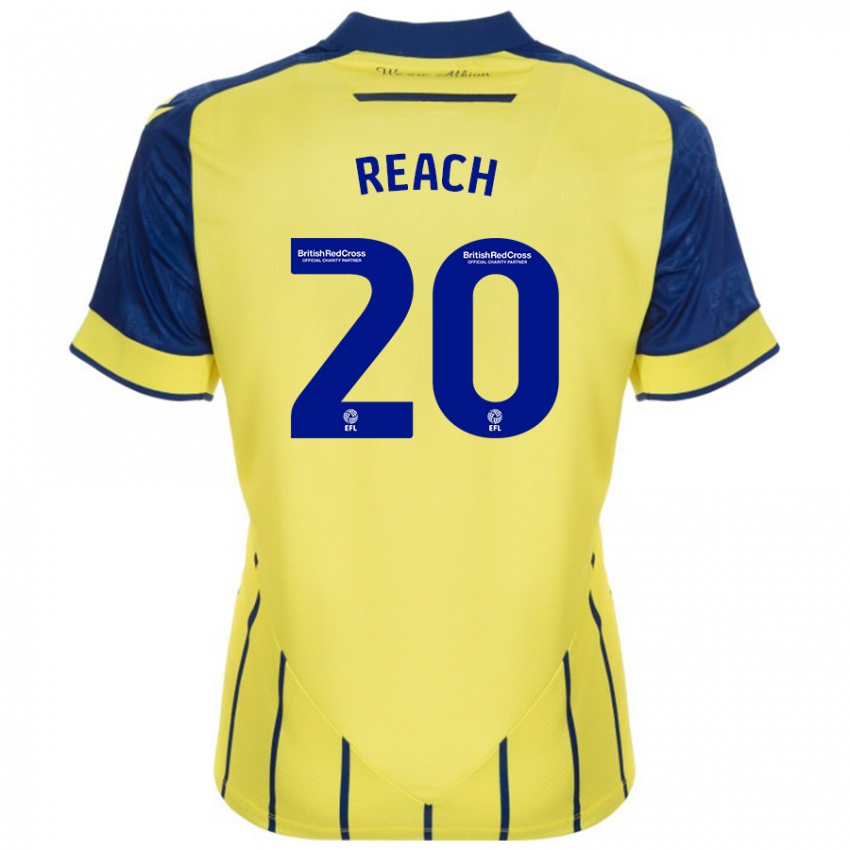 Bambino Maglia Adam Reach #20 Giallo Blu Kit Gara Away 2024/25 Maglietta