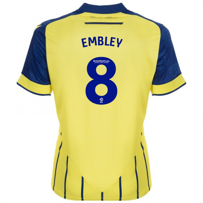 Bambino Maglia Rosie Embley #8 Giallo Blu Kit Gara Away 2024/25 Maglietta