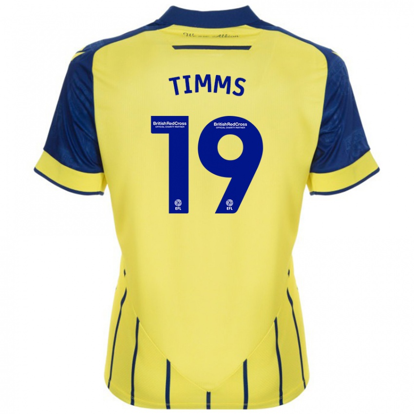 Bambino Maglia Maria Timms #19 Giallo Blu Kit Gara Away 2024/25 Maglietta