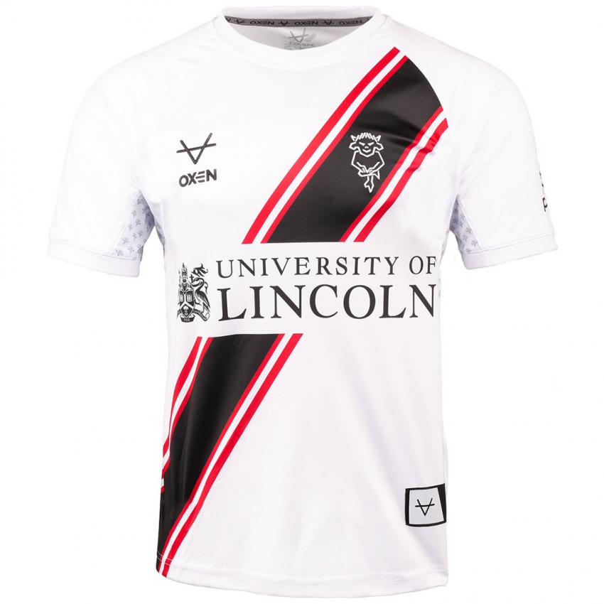 Bambino Maglia Abi Ringrose #0 Rosso Bianco Kit Gara Away 2024/25 Maglietta