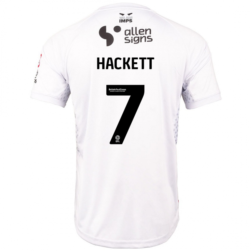 Bambino Maglia Reeco Hackett #7 Rosso Bianco Kit Gara Away 2024/25 Maglietta