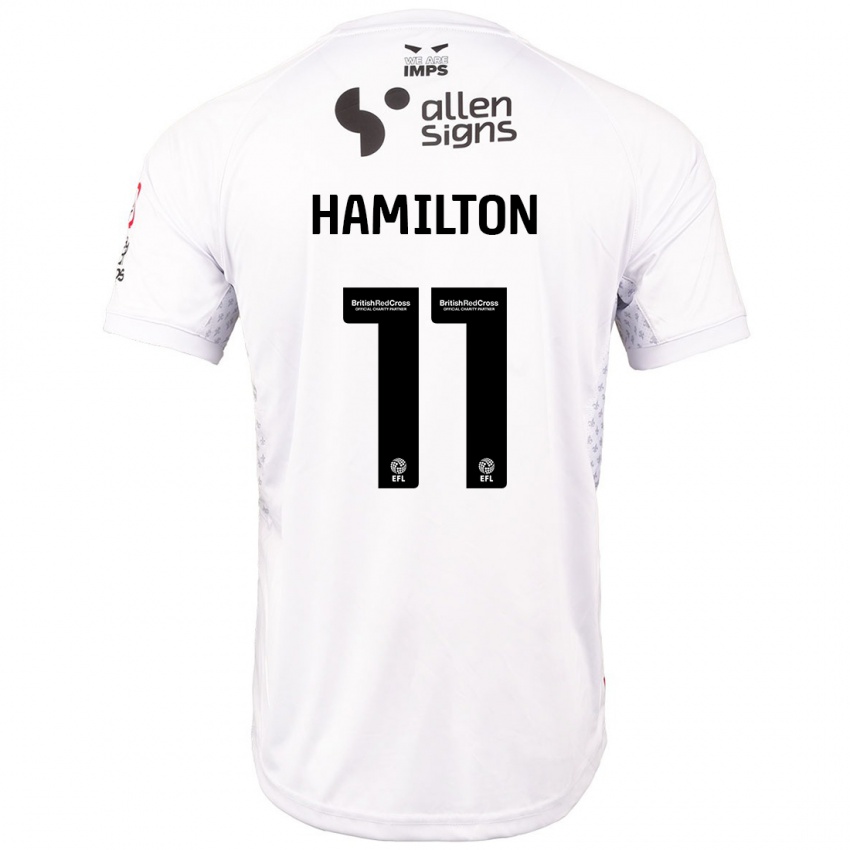 Bambino Maglia Ethan Hamilton #11 Rosso Bianco Kit Gara Away 2024/25 Maglietta