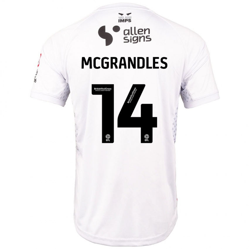 Bambino Maglia Conor Mcgrandles #14 Rosso Bianco Kit Gara Away 2024/25 Maglietta