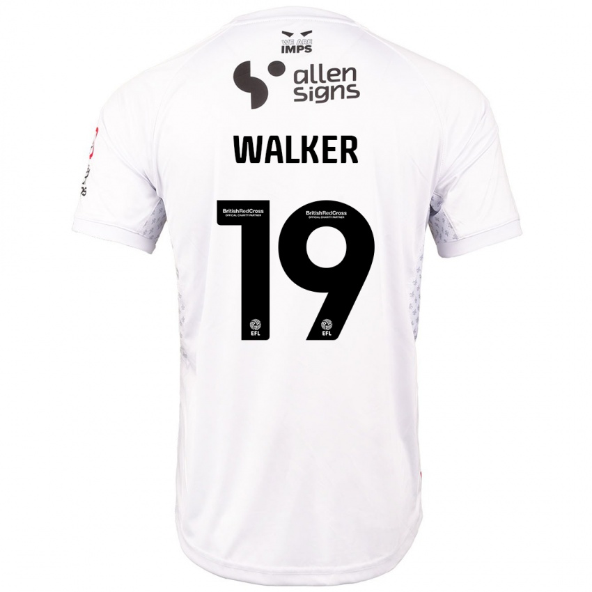 Bambino Maglia Tyler Walker #19 Rosso Bianco Kit Gara Away 2024/25 Maglietta