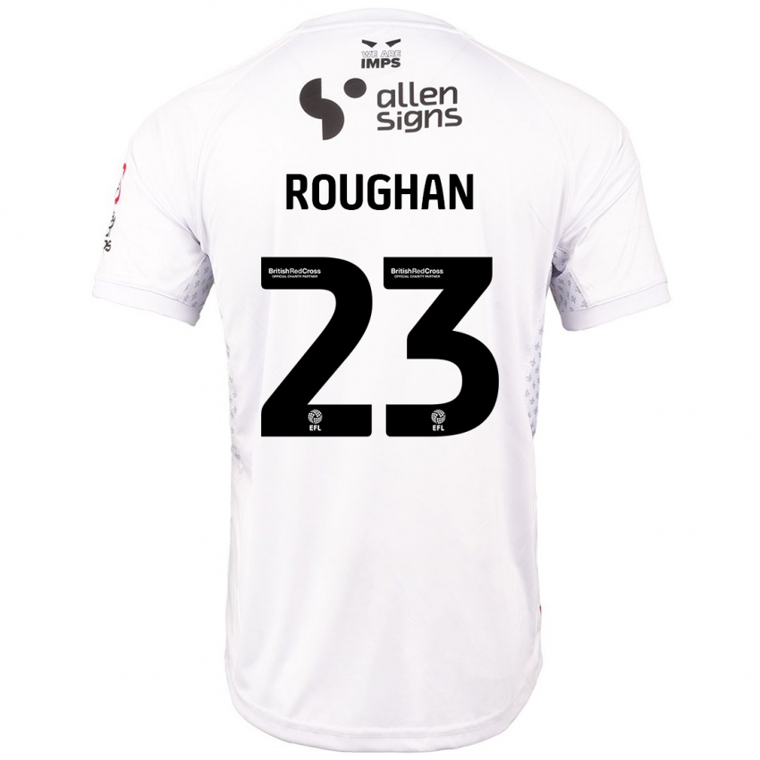 Bambino Maglia Sean Roughan #23 Rosso Bianco Kit Gara Away 2024/25 Maglietta