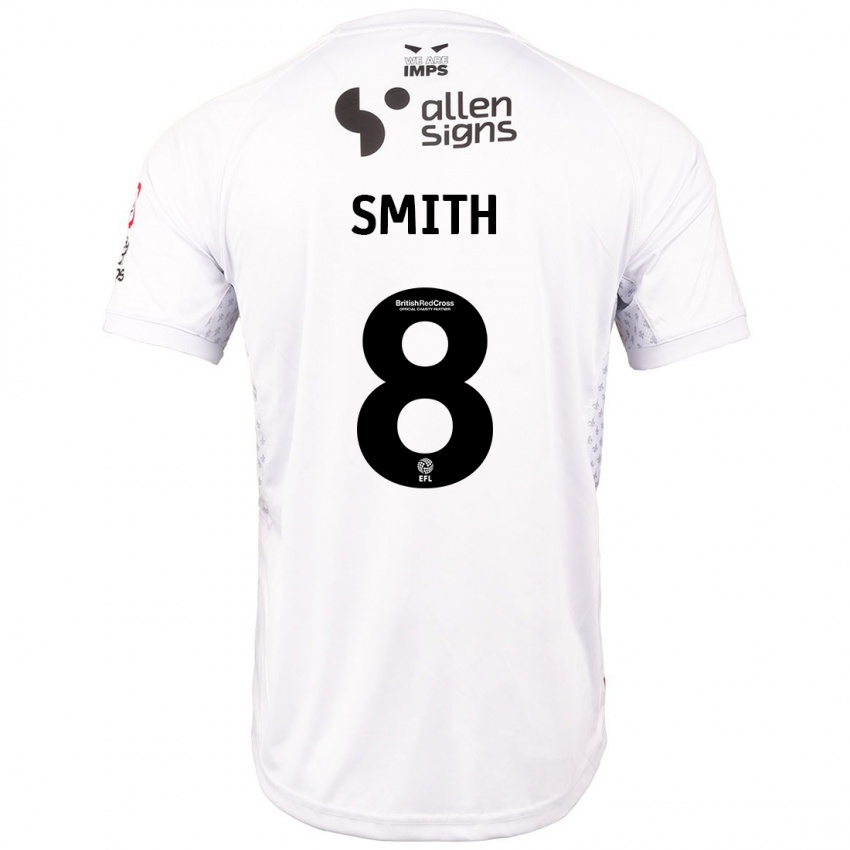 Bambino Maglia Alistair Smith #8 Rosso Bianco Kit Gara Away 2024/25 Maglietta