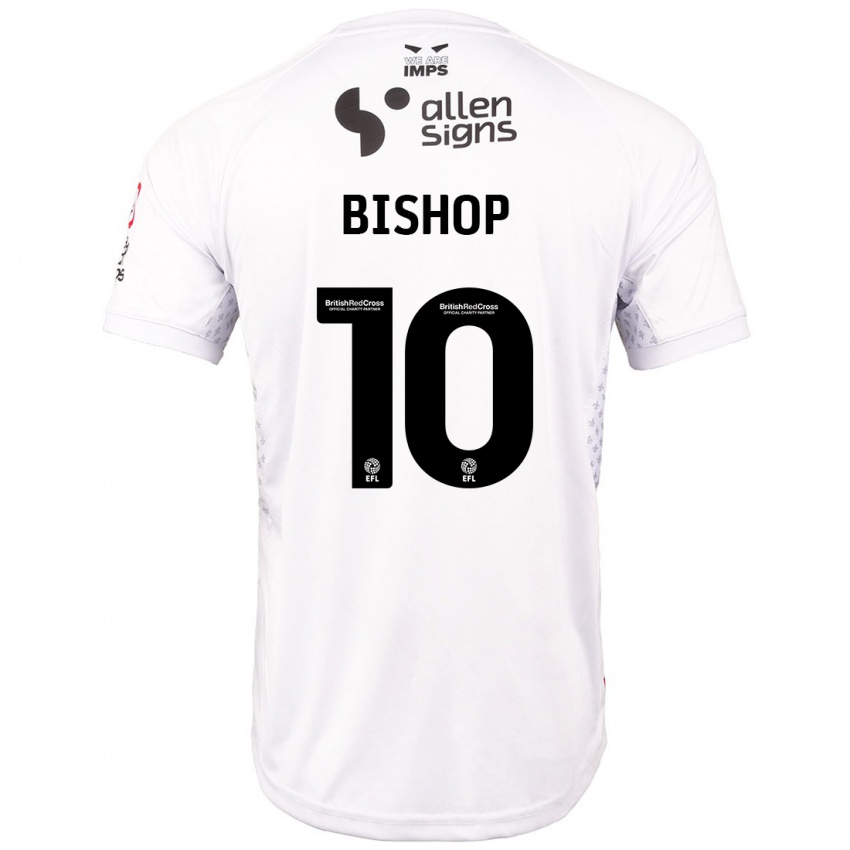 Bambino Maglia Teddy Bishop #10 Rosso Bianco Kit Gara Away 2024/25 Maglietta