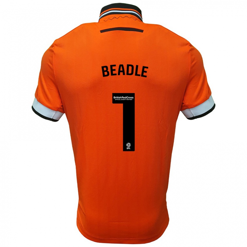 Bambino Maglia James Beadle #1 Arancione Bianco Kit Gara Away 2024/25 Maglietta