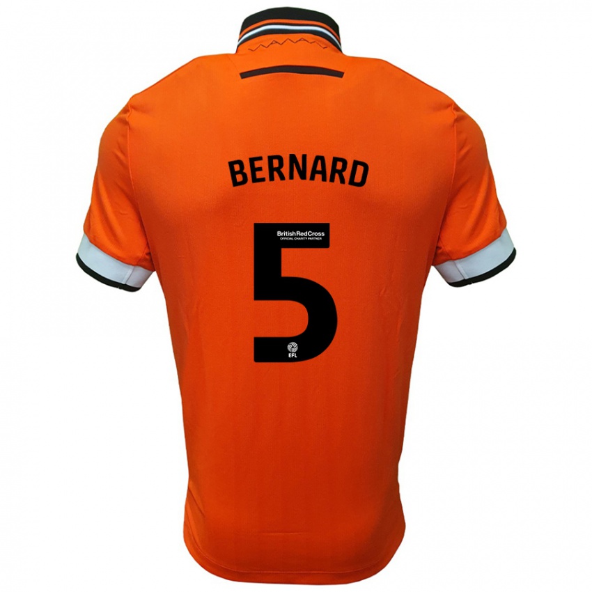 Bambino Maglia Di'shon Bernard #5 Arancione Bianco Kit Gara Away 2024/25 Maglietta