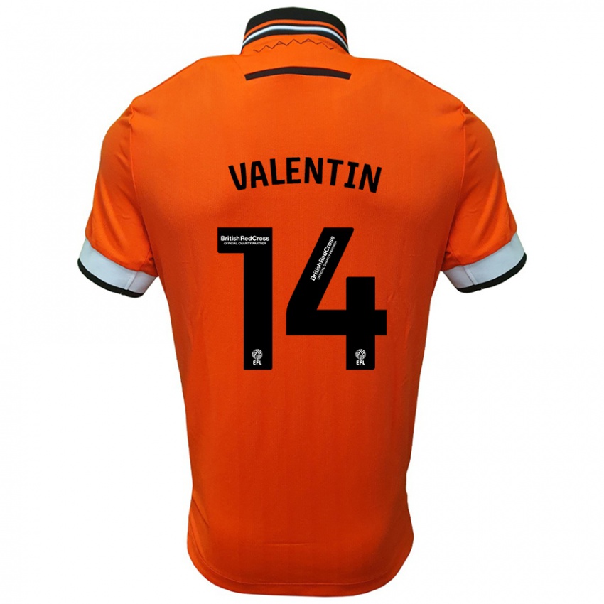 Bambino Maglia Pol Valentín #14 Arancione Bianco Kit Gara Away 2024/25 Maglietta