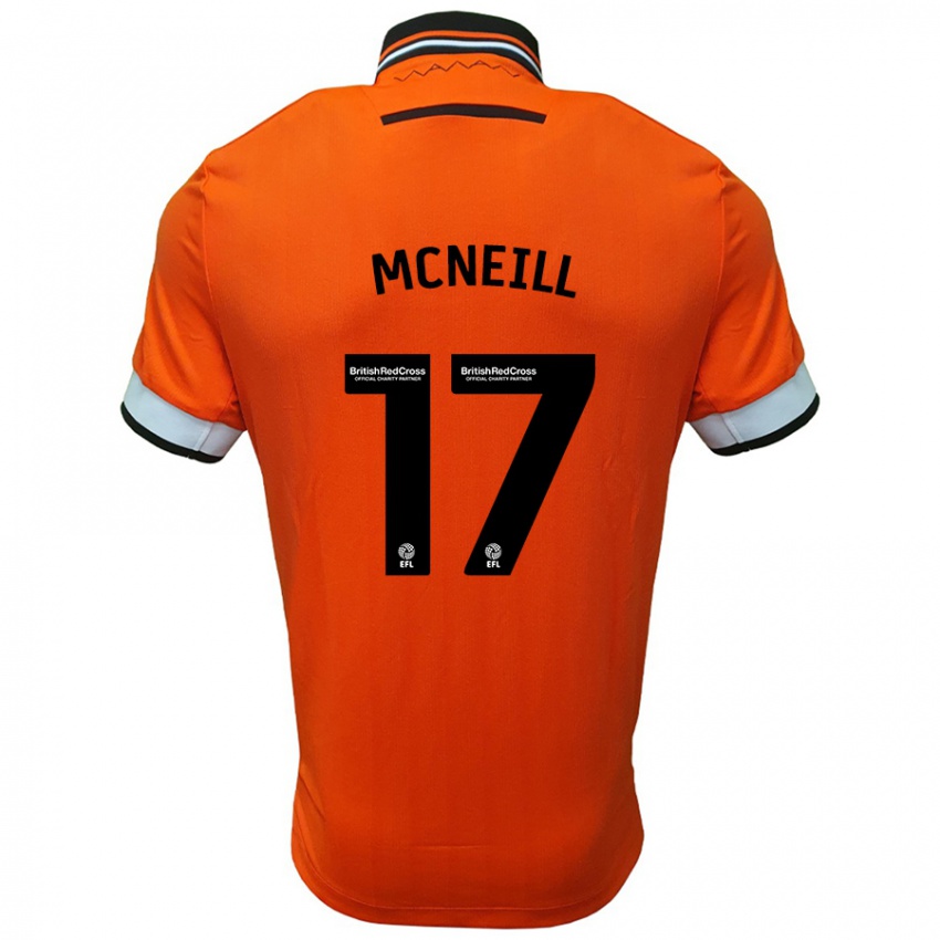 Bambino Maglia Charlie Mcneill #17 Arancione Bianco Kit Gara Away 2024/25 Maglietta