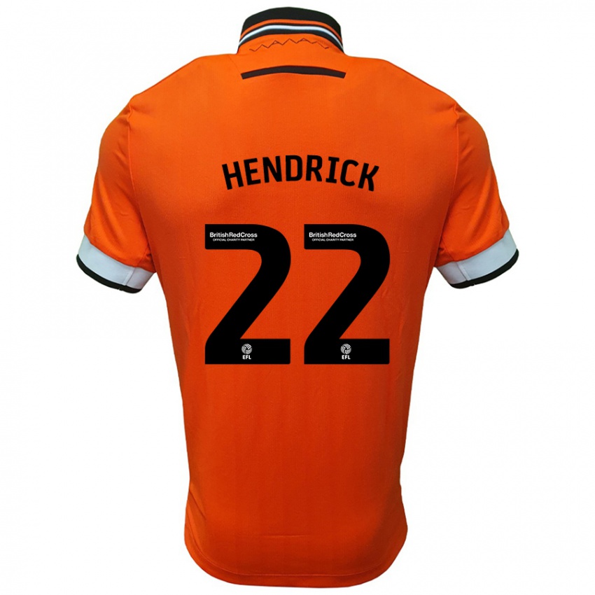 Bambino Maglia Jeff Hendrick #22 Arancione Bianco Kit Gara Away 2024/25 Maglietta