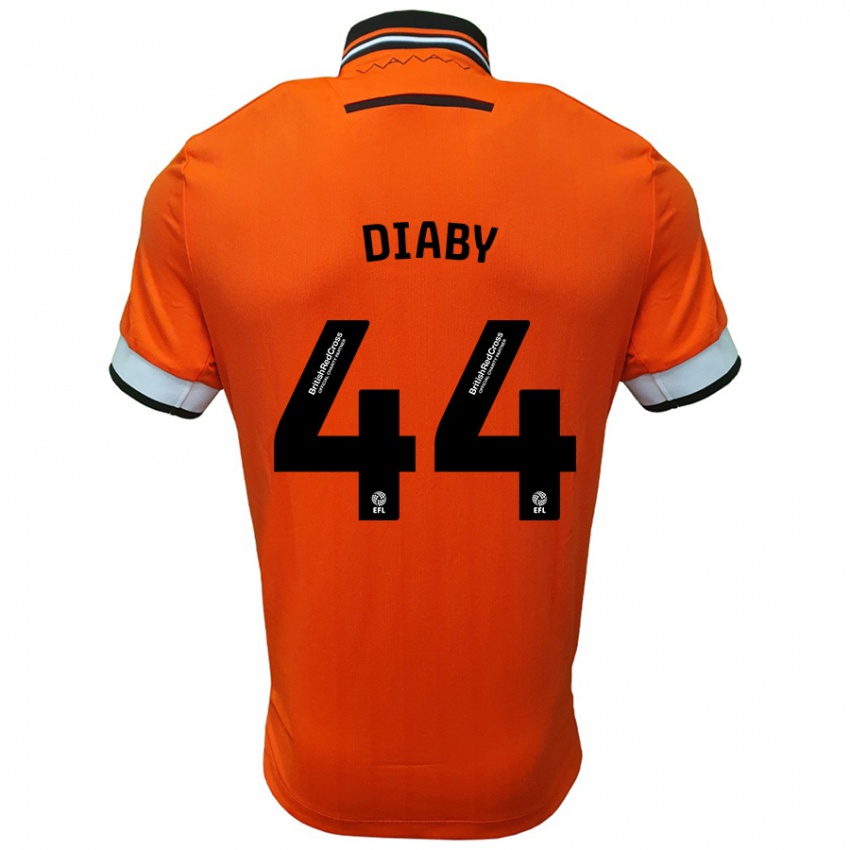 Bambino Maglia Momo Diaby #44 Arancione Bianco Kit Gara Away 2024/25 Maglietta