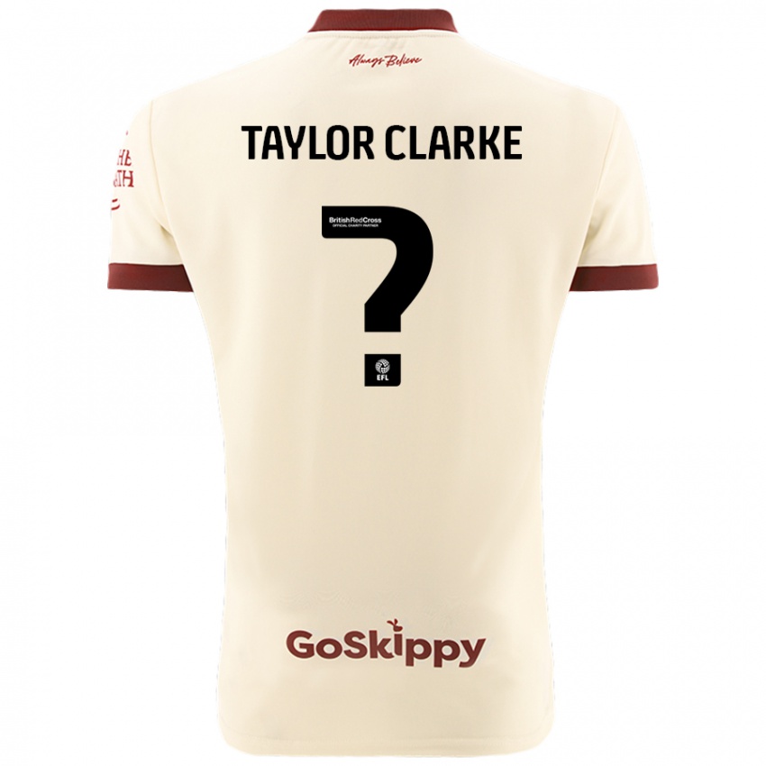 Bambino Maglia Omar Taylor-Clarke #0 Crema Bianco Kit Gara Away 2024/25 Maglietta