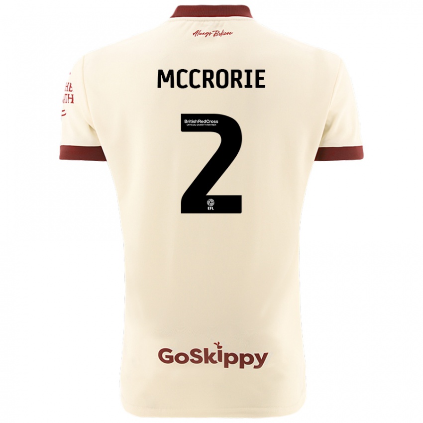 Bambino Maglia Ross Mccrorie #2 Crema Bianco Kit Gara Away 2024/25 Maglietta