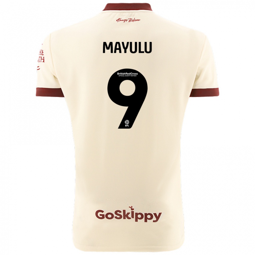 Bambino Maglia Fally Mayulu #9 Crema Bianco Kit Gara Away 2024/25 Maglietta