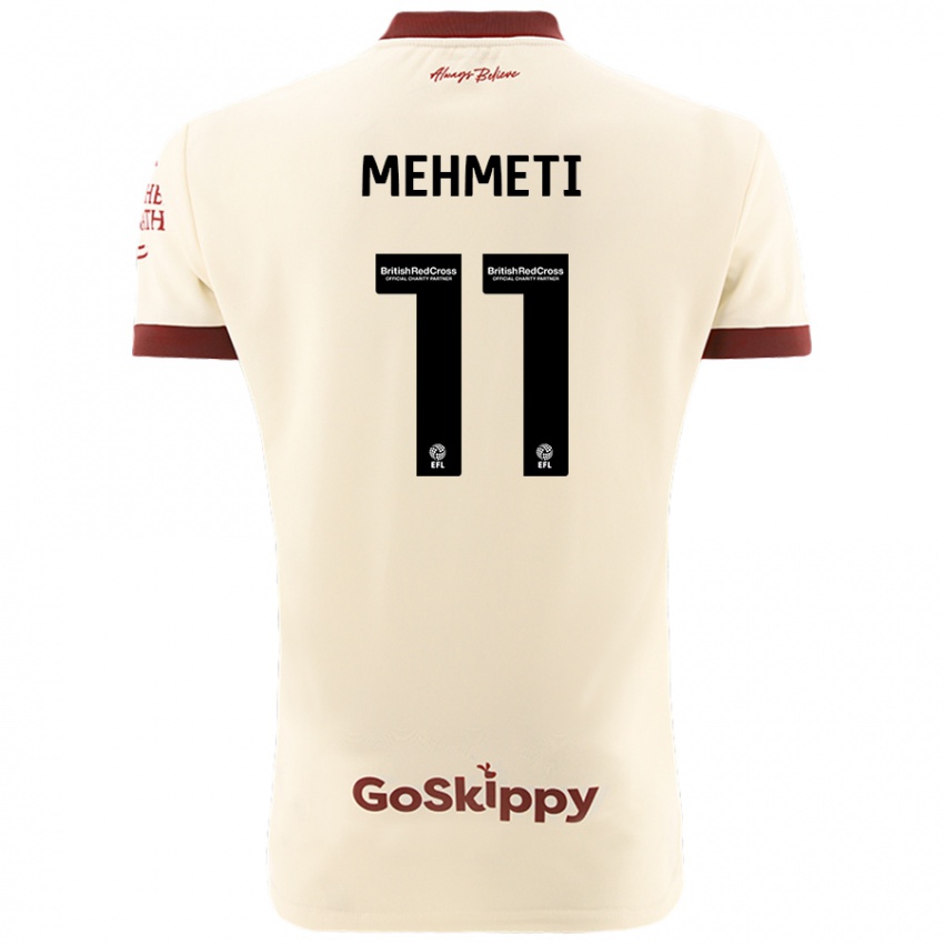 Bambino Maglia Anis Mehmeti #11 Crema Bianco Kit Gara Away 2024/25 Maglietta