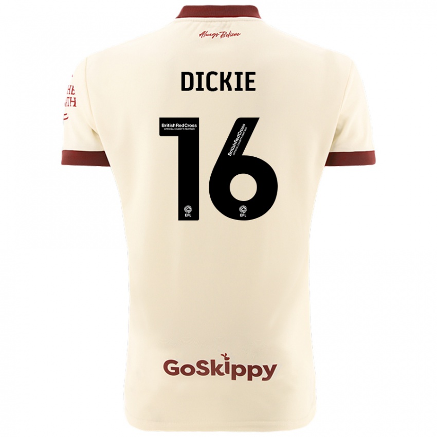 Bambino Maglia Rob Dickie #16 Crema Bianco Kit Gara Away 2024/25 Maglietta