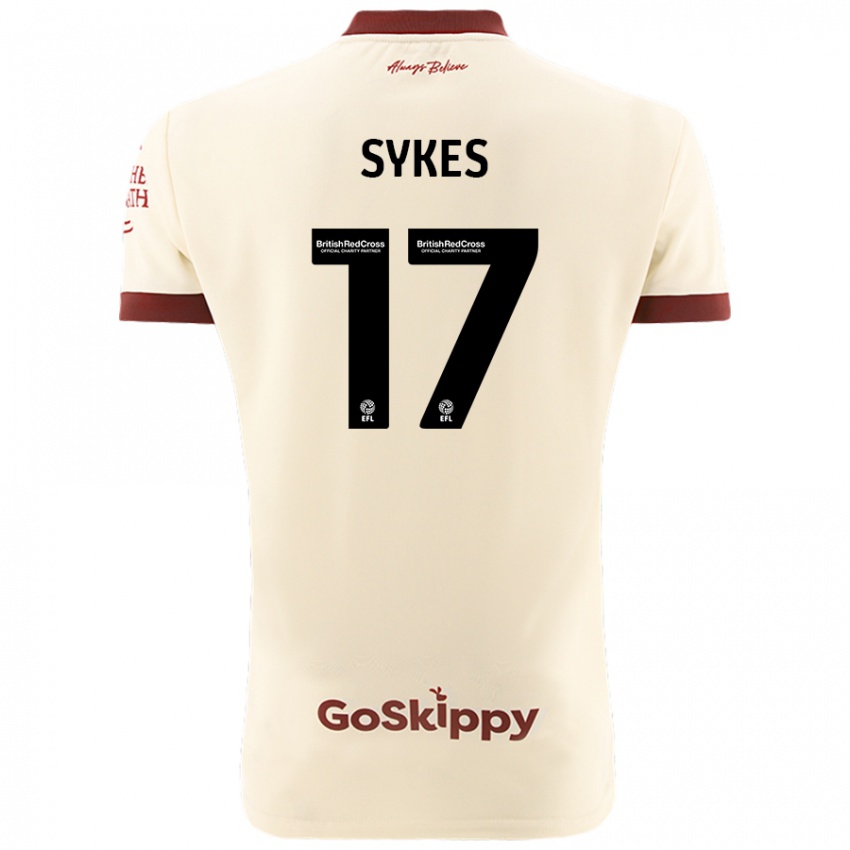 Bambino Maglia Mark Sykes #17 Crema Bianco Kit Gara Away 2024/25 Maglietta