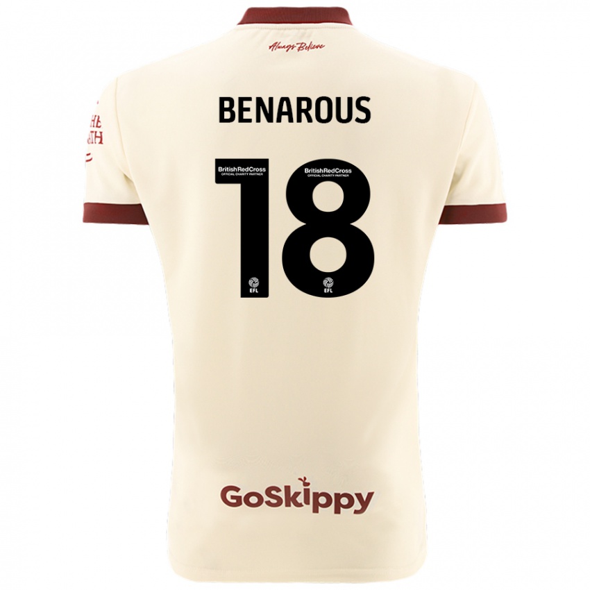 Bambino Maglia Ayman Benarous #18 Crema Bianco Kit Gara Away 2024/25 Maglietta