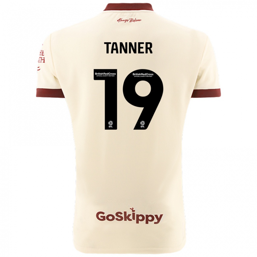 Bambino Maglia George Tanner #19 Crema Bianco Kit Gara Away 2024/25 Maglietta