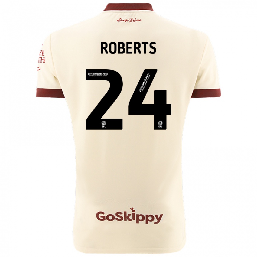 Bambino Maglia Haydon Roberts #24 Crema Bianco Kit Gara Away 2024/25 Maglietta