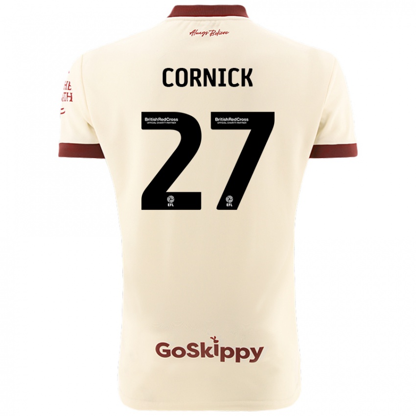 Bambino Maglia Harry Cornick #27 Crema Bianco Kit Gara Away 2024/25 Maglietta