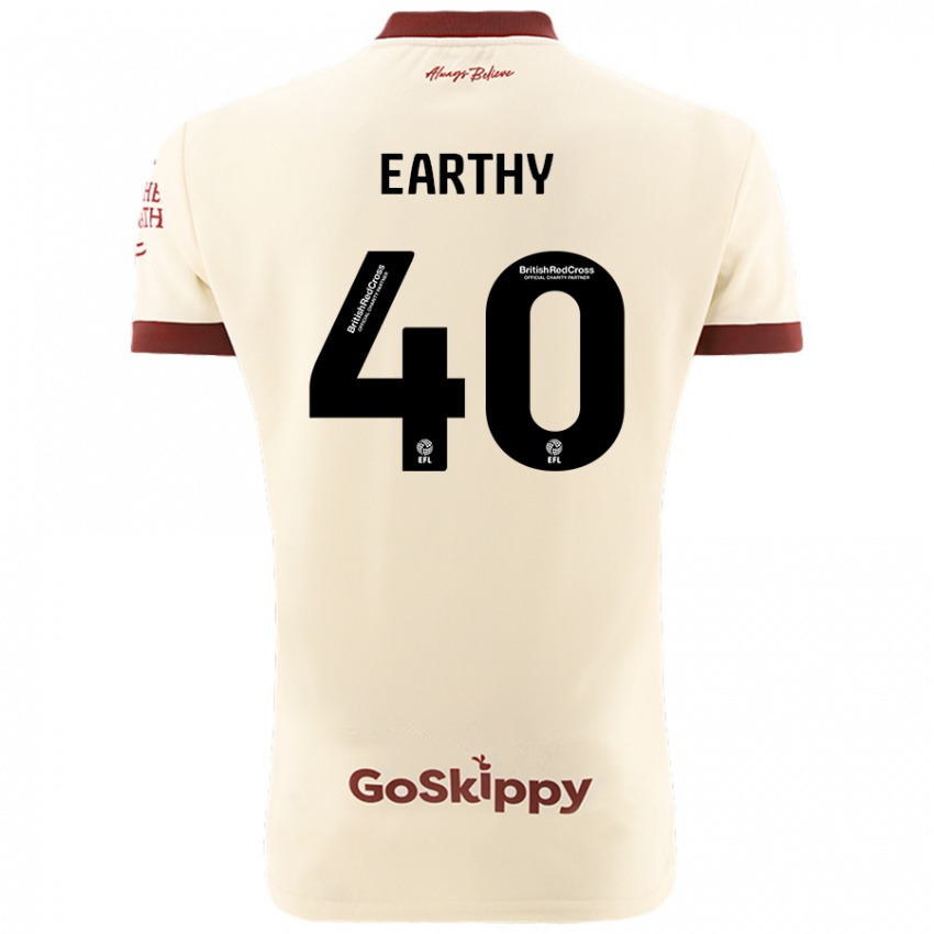 Bambino Maglia George Earthy #40 Crema Bianco Kit Gara Away 2024/25 Maglietta