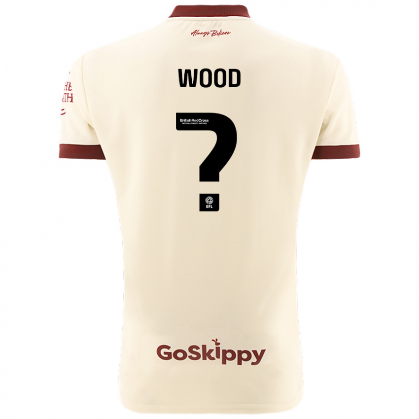 Bambino Maglia Callum Wood #0 Crema Bianco Kit Gara Away 2024/25 Maglietta