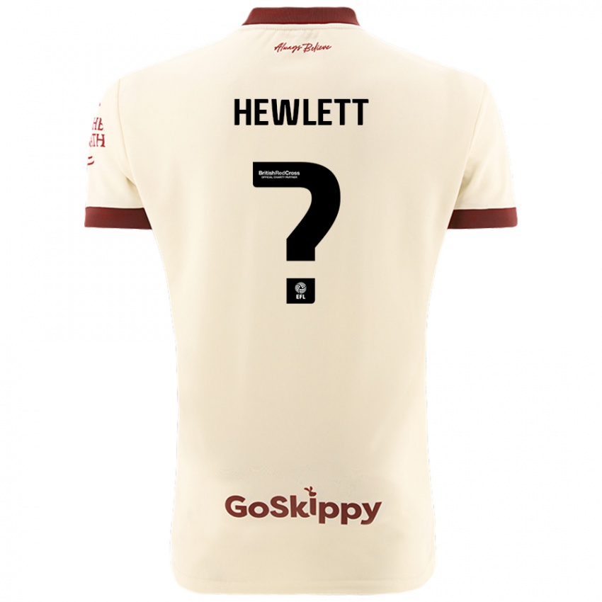 Bambino Maglia Callum Hewlett #0 Crema Bianco Kit Gara Away 2024/25 Maglietta