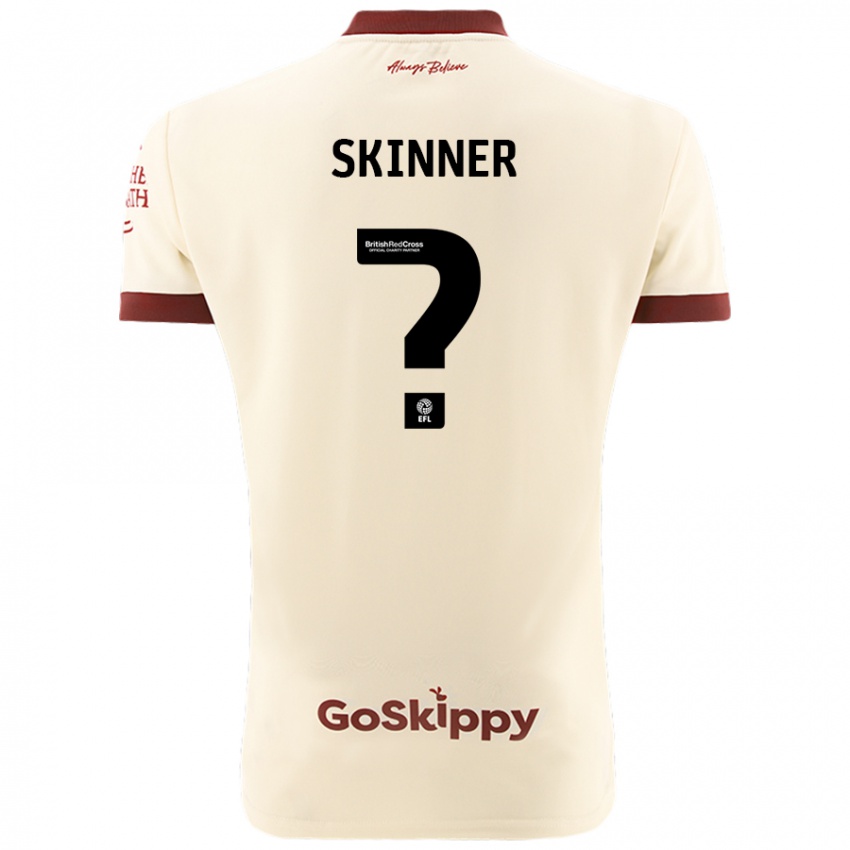 Bambino Maglia Luke Skinner #0 Crema Bianco Kit Gara Away 2024/25 Maglietta