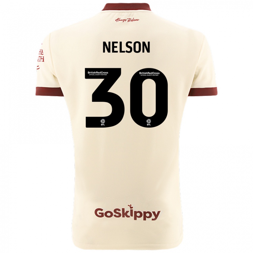 Bambino Maglia Raekwon Nelson #30 Crema Bianco Kit Gara Away 2024/25 Maglietta