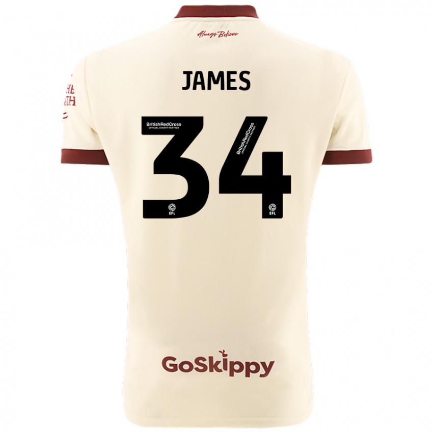 Bambino Maglia Joseph James #34 Crema Bianco Kit Gara Away 2024/25 Maglietta