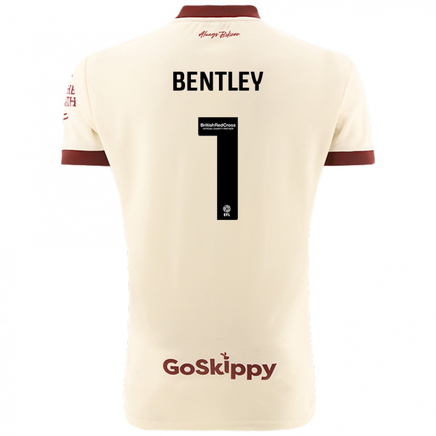 Bambino Maglia Fran Bentley #1 Crema Bianco Kit Gara Away 2024/25 Maglietta