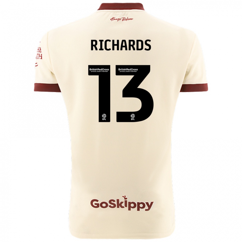 Bambino Maglia Harvey Wiles-Richards #13 Crema Bianco Kit Gara Away 2024/25 Maglietta