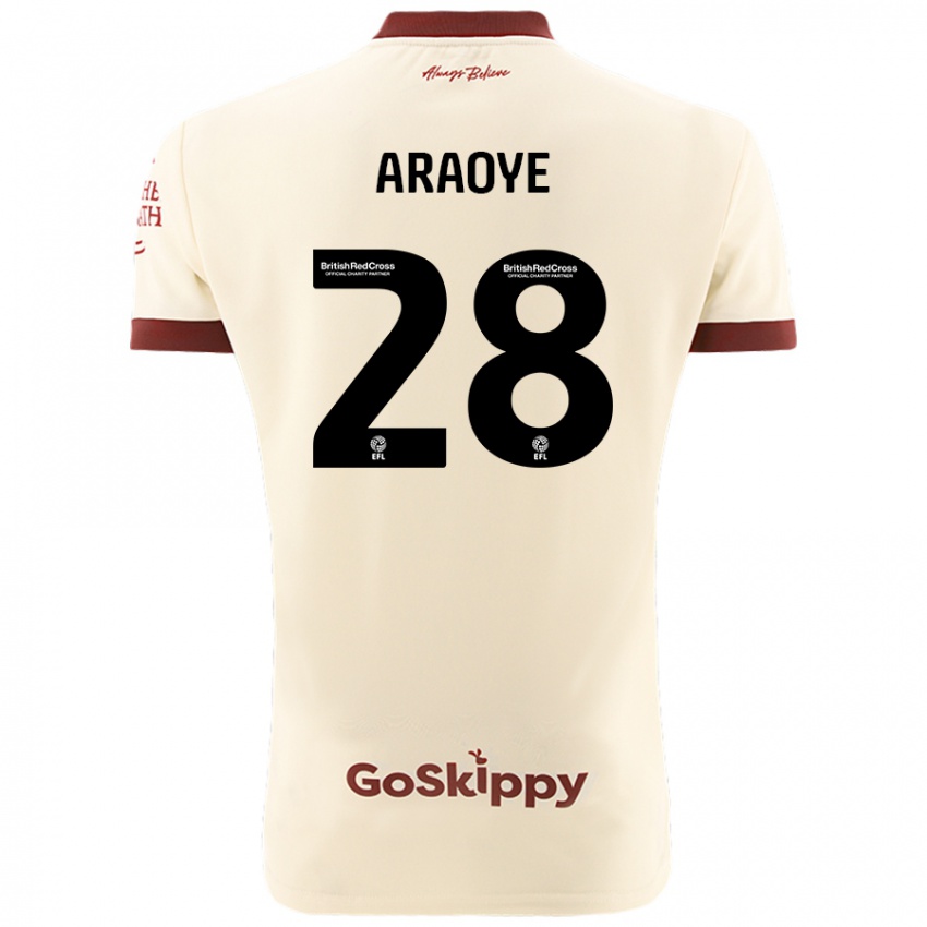 Bambino Maglia Raphael Araoye #28 Crema Bianco Kit Gara Away 2024/25 Maglietta