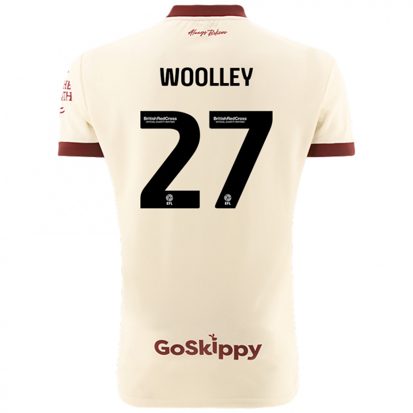 Bambino Maglia Jesse Woolley #27 Crema Bianco Kit Gara Away 2024/25 Maglietta