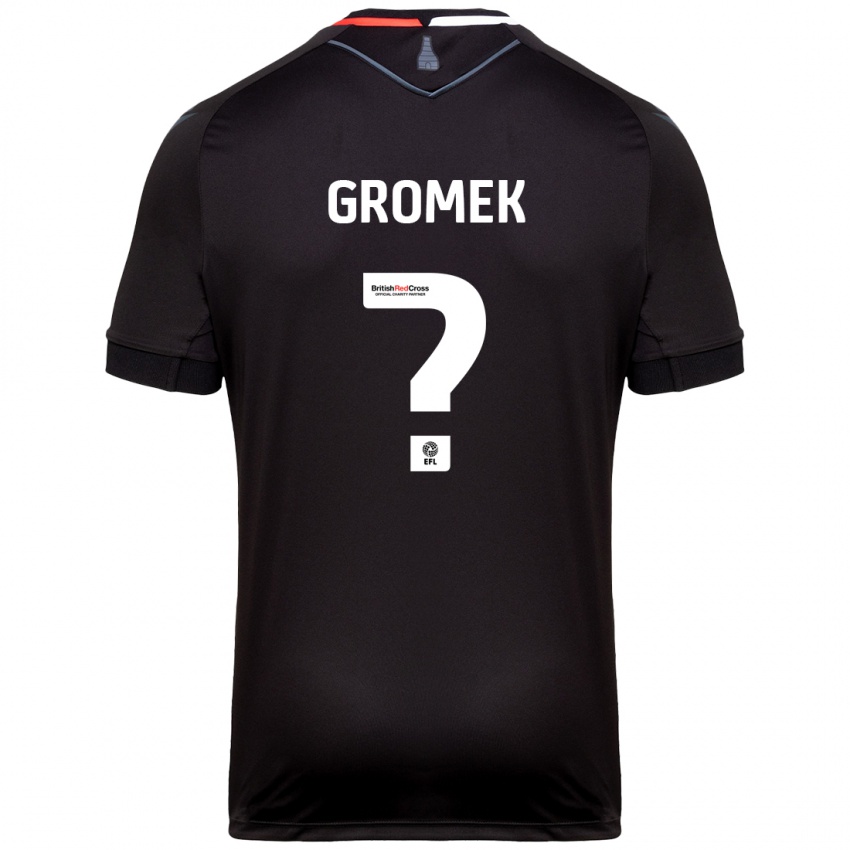 Bambino Maglia Wiktor Gromek #0 Nero Kit Gara Away 2024/25 Maglietta