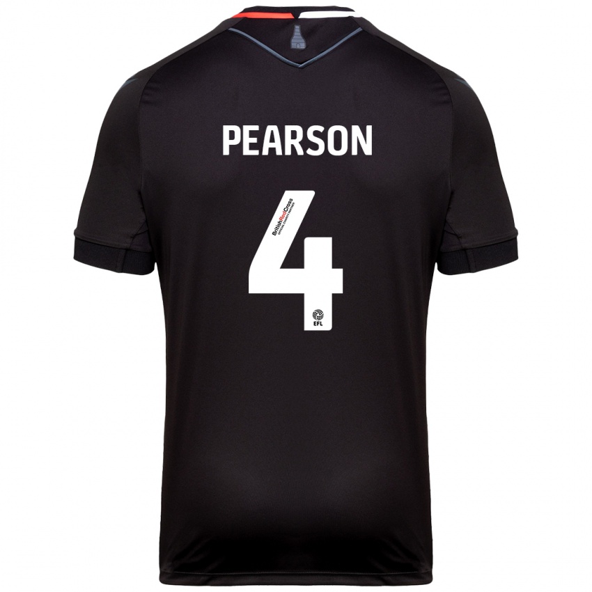 Bambino Maglia Ben Pearson #4 Nero Kit Gara Away 2024/25 Maglietta