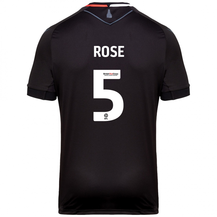 Bambino Maglia Michael Rose #5 Nero Kit Gara Away 2024/25 Maglietta