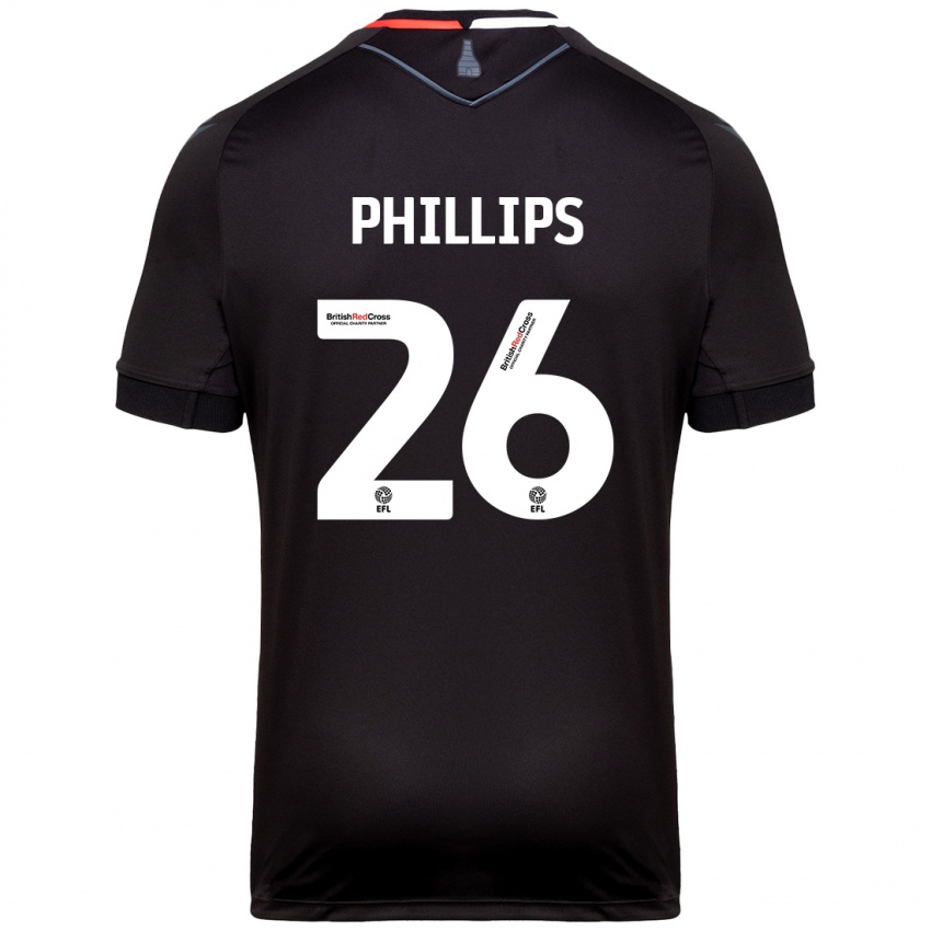 Bambino Maglia Ashley Phillips #26 Nero Kit Gara Away 2024/25 Maglietta