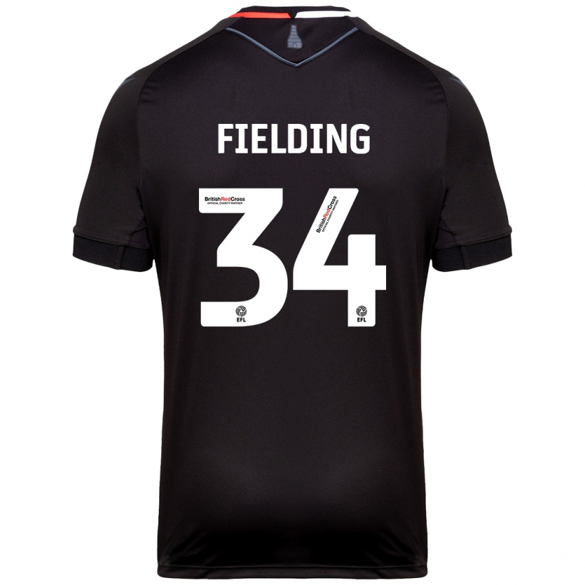 Bambino Maglia Frank Fielding #34 Nero Kit Gara Away 2024/25 Maglietta