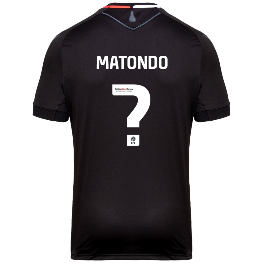 Bambino Maglia Japhet Matondo #0 Nero Kit Gara Away 2024/25 Maglietta