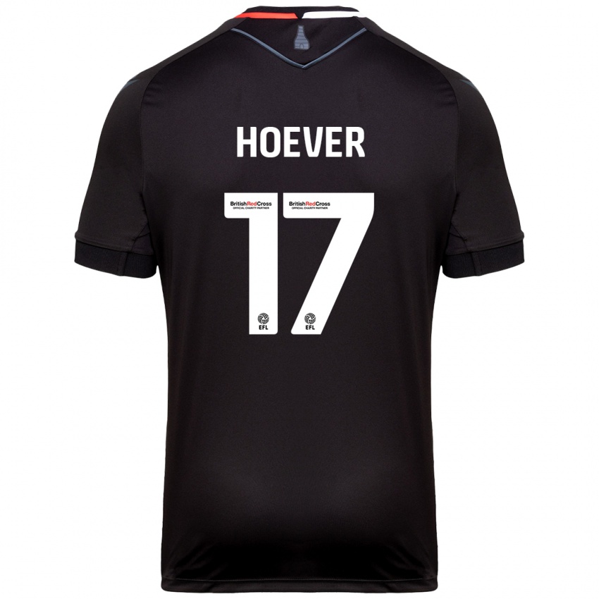 Bambino Maglia Ki-Jana Hoever #17 Nero Kit Gara Away 2024/25 Maglietta