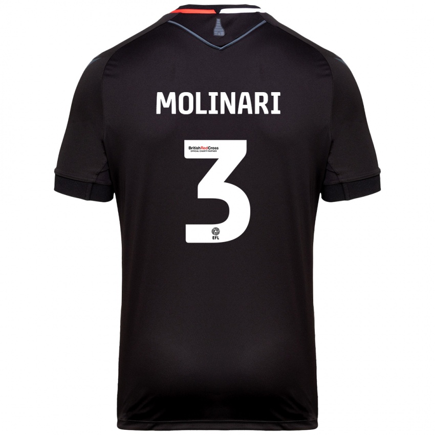 Bambino Maglia Lucia Molinari #3 Nero Kit Gara Away 2024/25 Maglietta