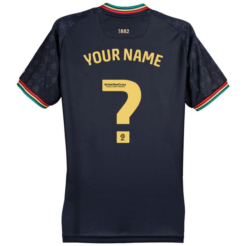 Bambino Maglia Il Tuo Nome #0 Blu Navy Scuro Kit Gara Away 2024/25 Maglietta